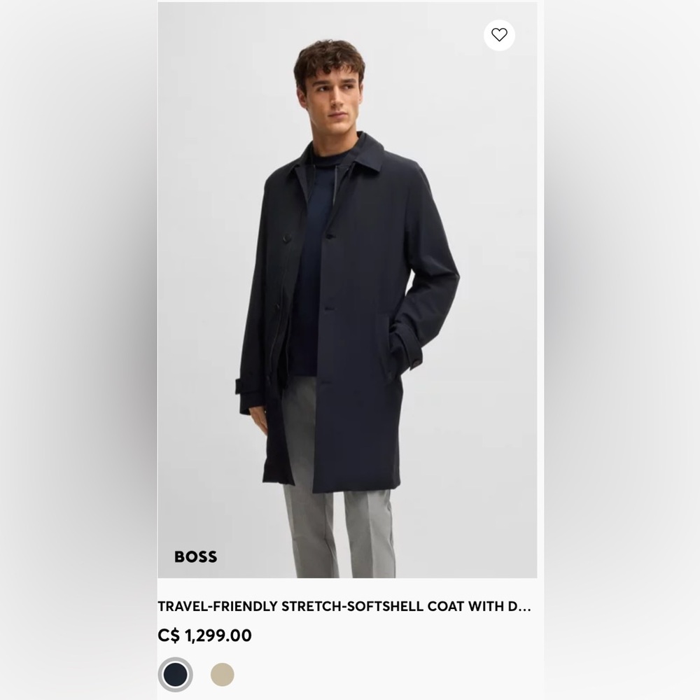 52 IT ❣️Hugo boss Men's Navy trench